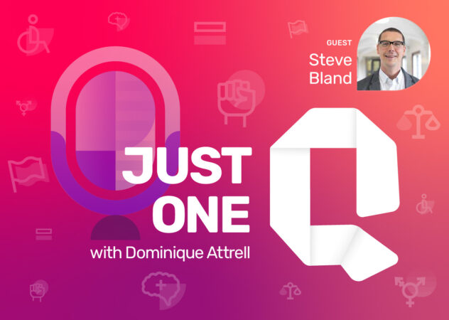 Just One Q podcast cover with guest Steve Bland