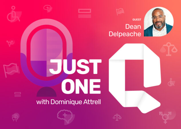 Just One Q podcast cover with guest Dean Delpeache